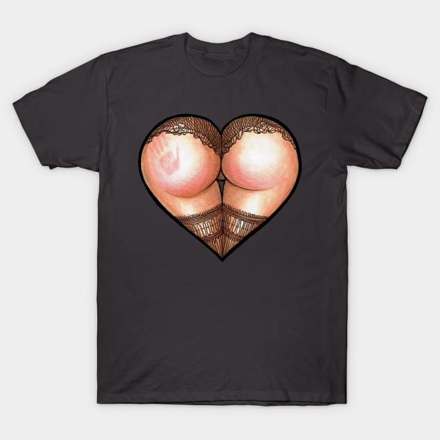 "Spank!" Booty Heart Series 1 T-Shirt by The Art of Megan Mars